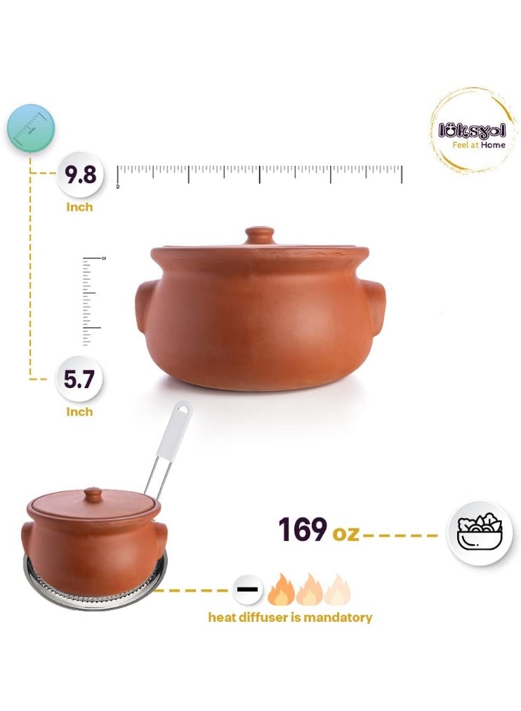 luksYol LuksYol Handmade Natural Clay Bowls for Cooking & Serving – Turkish Oven Safe Earthenware – Unglazed & Eco-Friendly – Perfect for Side Dishes, Sauces, Nuts, Appetizers – Available in Sizes D18×L10, D21×L12, D25×L14.5, D25×L8.5, D27.5×L9.5 – Ideal for Healthy, Tasty Meals – Microwave & Dishwasher Safe – Durable, Chip-Resistant, BPA-Free – Artisan Crafted in Turkey – Bring Rustic Charm & Flavor to Your Kitchen – Gift-Ready for Weddings, Housewarmings, Food Enthusiasts & Eco-Conscious Cooks – LuksYol Premium Heritage Cookware  - Image 2