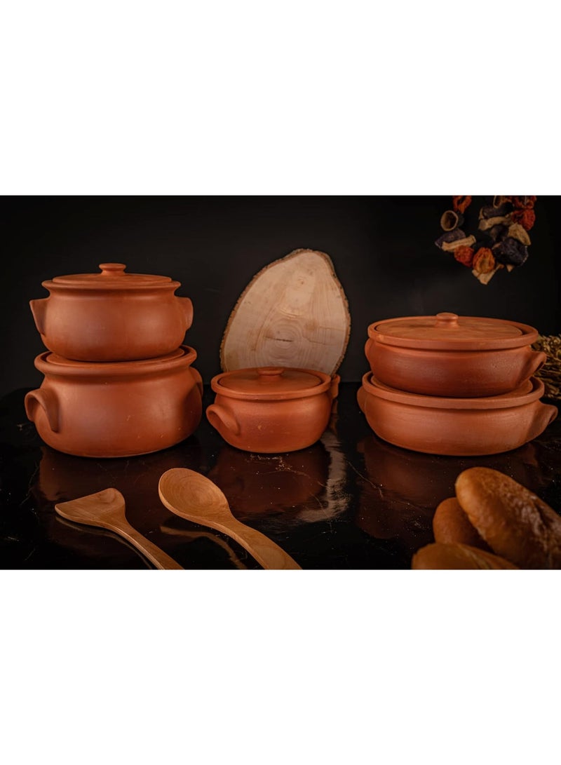 luksYol LuksYol Handmade Natural Clay Bowls for Cooking & Serving – Turkish Oven Safe Earthenware – Unglazed & Eco-Friendly – Perfect for Side Dishes, Sauces, Nuts, Appetizers – Available in Sizes D18×L10, D21×L12, D25×L14.5, D25×L8.5, D27.5×L9.5 – Ideal for Healthy, Tasty Meals – Microwave & Dishwasher Safe – Durable, Chip-Resistant, BPA-Free – Artisan Crafted in Turkey – Bring Rustic Charm & Flavor to Your Kitchen – Gift-Ready for Weddings, Housewarmings, Food Enthusiasts & Eco-Conscious Cooks – LuksYol Premium Heritage Cookware  - Image 4