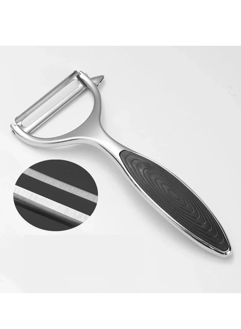 Aramu Vegetable Fruit Peeler for Kitchen Premium Stainless Steel Y Shape Swivel Peelers for Veggie, Potatoes, Carrot, Fruit, with Ergonomic Non-Slip Handle, Good Grip & Durable Premium  - Image 5