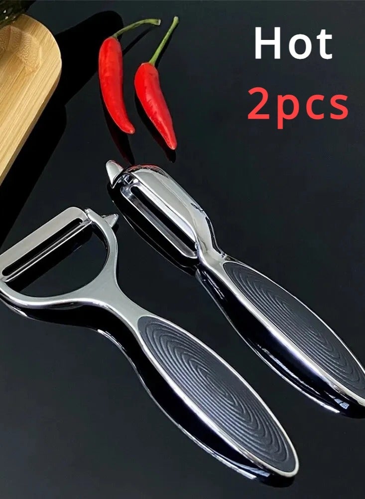Aramu Vegetable Fruit Peeler for Kitchen Premium Stainless Steel Y Shape Swivel Peelers for Veggie, Potatoes, Carrot, Fruit, with Ergonomic Non-Slip Handle, Good Grip & Durable Premium  - Image 3