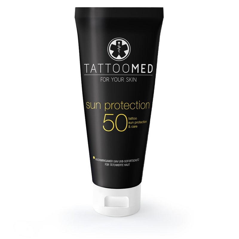 تاتو ميد واقي شمس SPF50 100 مل كريم حماية من الشمس للعناية بالتاتو وحماية اللون من تاتو ميد