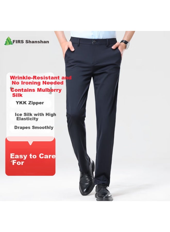 Firs Stretch Casual Pants Men's Spring Business Suit Trousers Long Pants Dad Style Straight Leg Pants Men