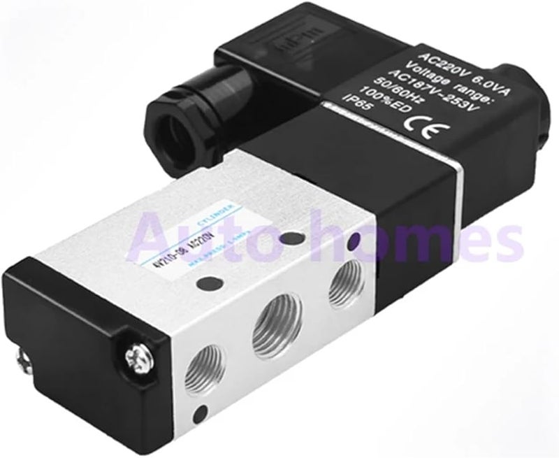 5 طريقة 2 موضع صمام كهربائي 4V210 08 تيار مستمر 24 فولت تحكم إعادة ضبط الغاز مقاوم للماء مقاوم للغبار صمام تفريغ هوائي لون واحد - Image 3