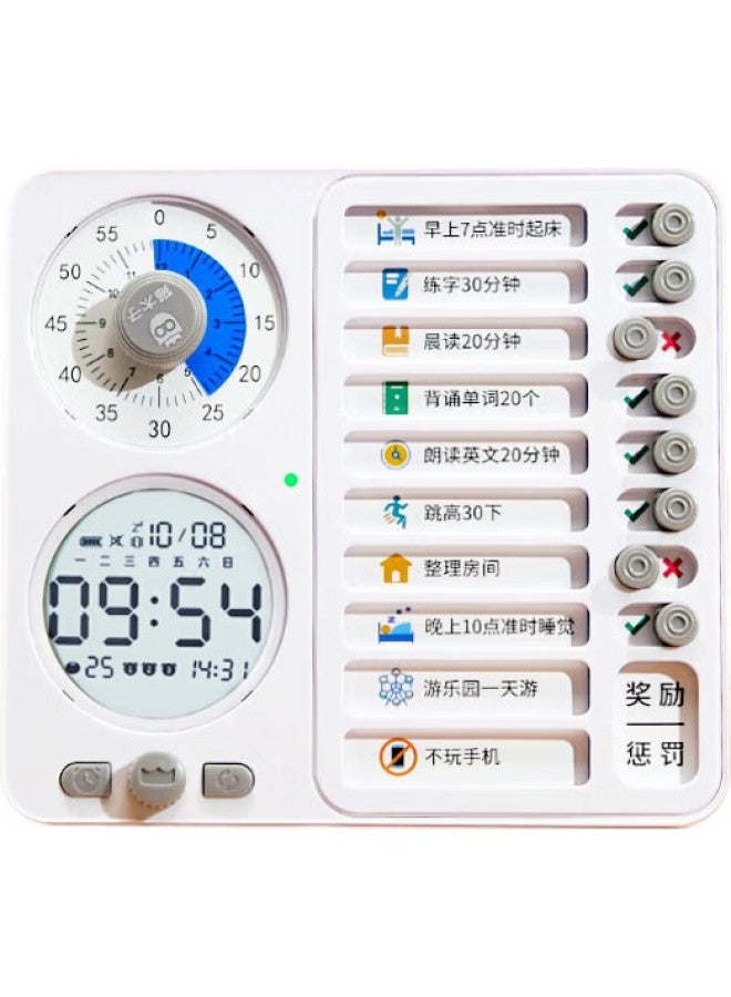 Cat Prince Mao Taizi Self-Discipline Check-In Tool, Student Summer Vacation Study Plan Schedule, Check-In Device, Visual Time Management Tool, Children'S Timer, Alarm Clock, Countdown Reminder, Check-In Book - Image 2