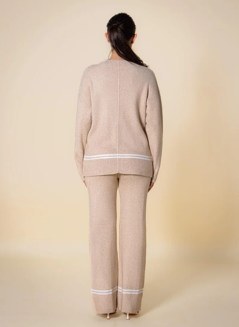 Shapes Beige DETAIL KNITTED SET for Women | Best Price UAE