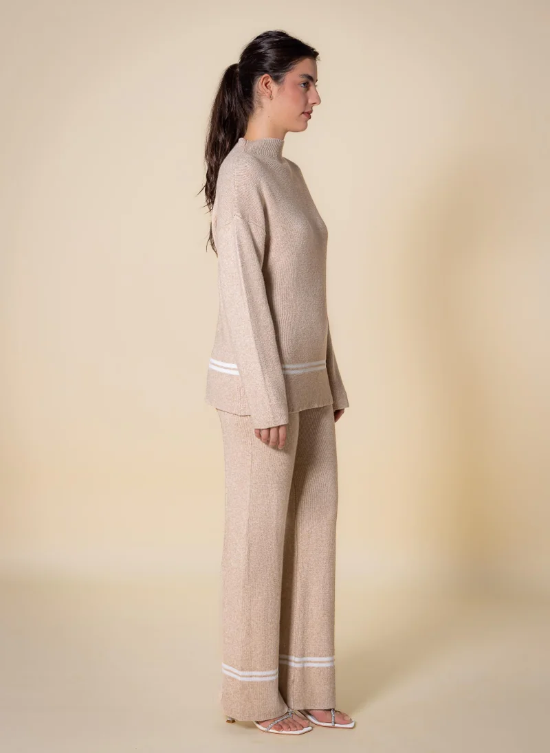 Shapes Beige DETAIL KNITTED SET for Women | Best Price UAE