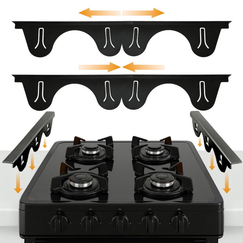 Linda's Essentials Lindaâ€™s Essentials Stainless Steel Stove Gap Covers (2 Pack) Adjustable Length 13.8" to 27.5" Stove Gap Covers Stainless Steel, Steel Adjustable Stove Gap Covers, Counter, Oven & Stove Gap Filler - Image 1