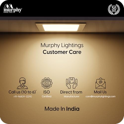 Murphy 12-Watt Slim Square LED Panel Ceiling Light (Warm White, Pack of 6) - Image 5