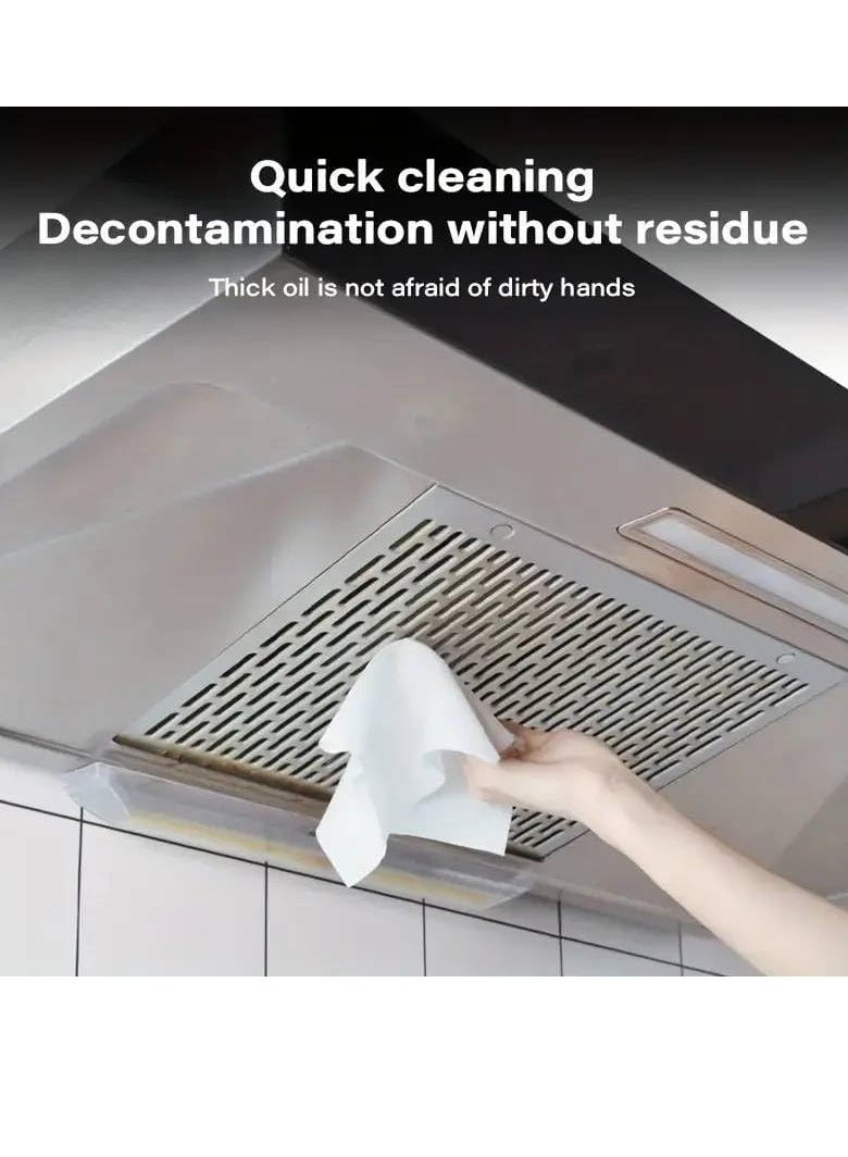 مناديل دهون مطبخ مبللة للاستعمال مرة واحدة 80 منديل- مناديل مطعم قوية لإزالة الشحوم والبقع الغذائية وتنظيف الطاولات الزجاجية المبللة - Image 3