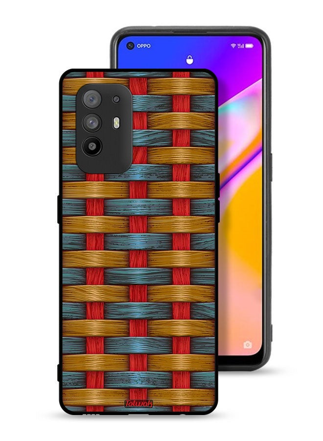 Tolwak Oppo A95 5G Protective Case Cover Strips Art Pattern - Image 1