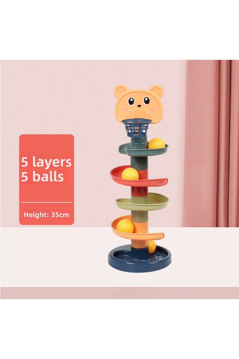 St776 Baby Toy Rotating Rolling Ball Pile Tower Gliding Montessori Educational Toy For Babies Kids S