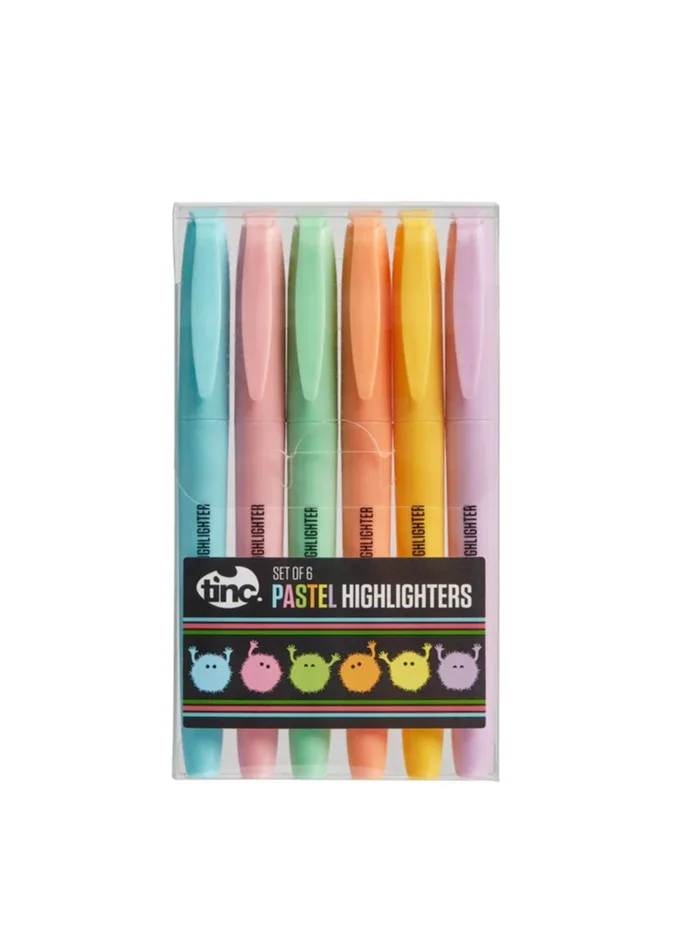 Tinc Pastel Colour Highlighter Set - 6