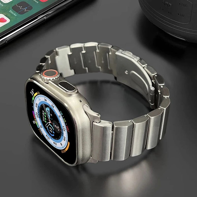 Bluejw Climber Titanium Watch Band for Apple Watch 49mm 45mm 44mm 42mm – Ultra Lightweight Luxury Metal Replacement Strap Compatible with Series 6 7 8 - Image 2