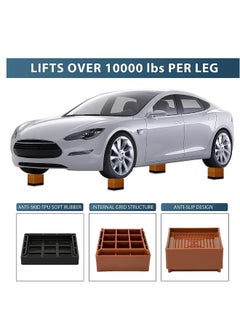 Generic Heavy Duty Adjustable Bed Risers for Sofa Desk and Couch Supports Up to 10000 lbs  - Image 2