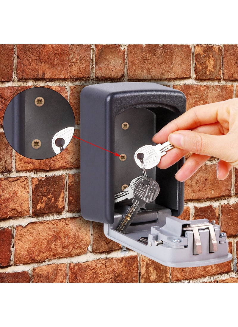 Ohuhu - Ohuhu Key Lock Box Storage Wall Mount 4Digit Combination Key Safe Lock Box for Outside House Car Keys Resettable Code Weatherproof Indoor Outdoor with Mounting Kit Ideal for Home - Image 1