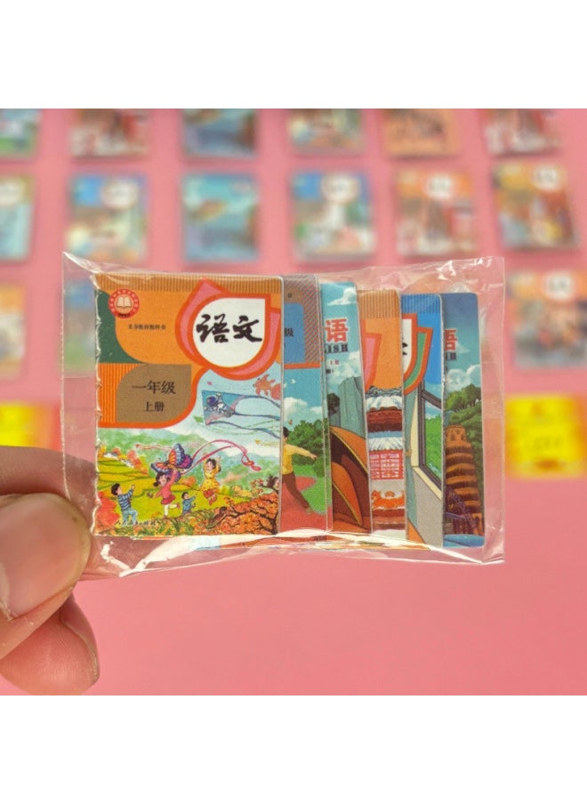 Generic - Mini Miniature Textbook Simulation Three-dimensional Primary School Textbook Upper And Lower Volumes Mini Small Schoolbag Accessories Props Book Certificate Of Merit-Specifications:Certificate/reading Star + Excellent Cadres + Three Good Students/3 Photos In Total/packaged - Image 1