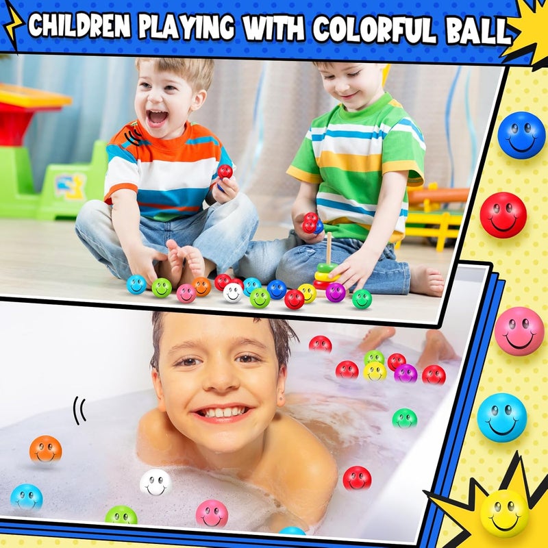Jerify 100 Pcs Mini Smile Face Stress Balls Bulk 157 Inch Colored Soft Small Foam Funny Stress Relief Balls for Teens Adults Finger Exercise School Carnival Reward Party Bag Gift - Image 4