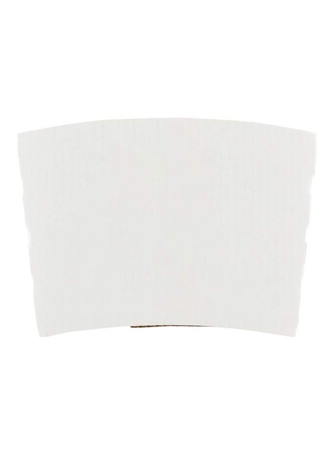 Restaurantware SLEEVES ONLY: Restpresso 5.1 x 2.8 Inch Coffee Cup Sleeves 50 Corrugated Hot Cup Sleeves - Disposable Heat-Tolerant White Paper Disposable Coffee Sleeves Secure Grip - Image 2
