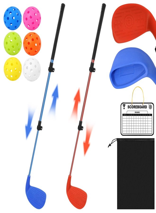 CWLAKON Golf Club Adjustable Length with Oversize Head for Backyard Golf Game, Yard Golf Games Club for Toddlers Junior Adults Family, Plastic Golf Club for Hit Plastic Foam Golf Balls in Grass, Parks, Yards - Image 1