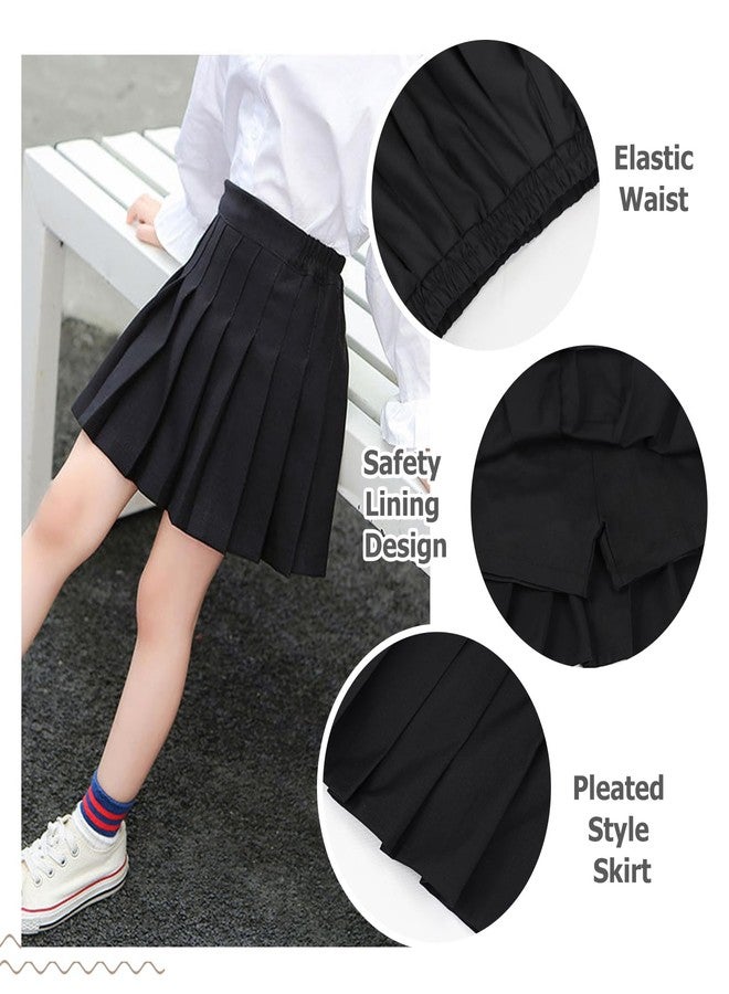 Billion Xin Girls' School Uniform Skirt Set，Girls Bow Tie Shirt Top with Pleated Mini Skirt Suit Costume Cute Student Outfit Set - Image 5