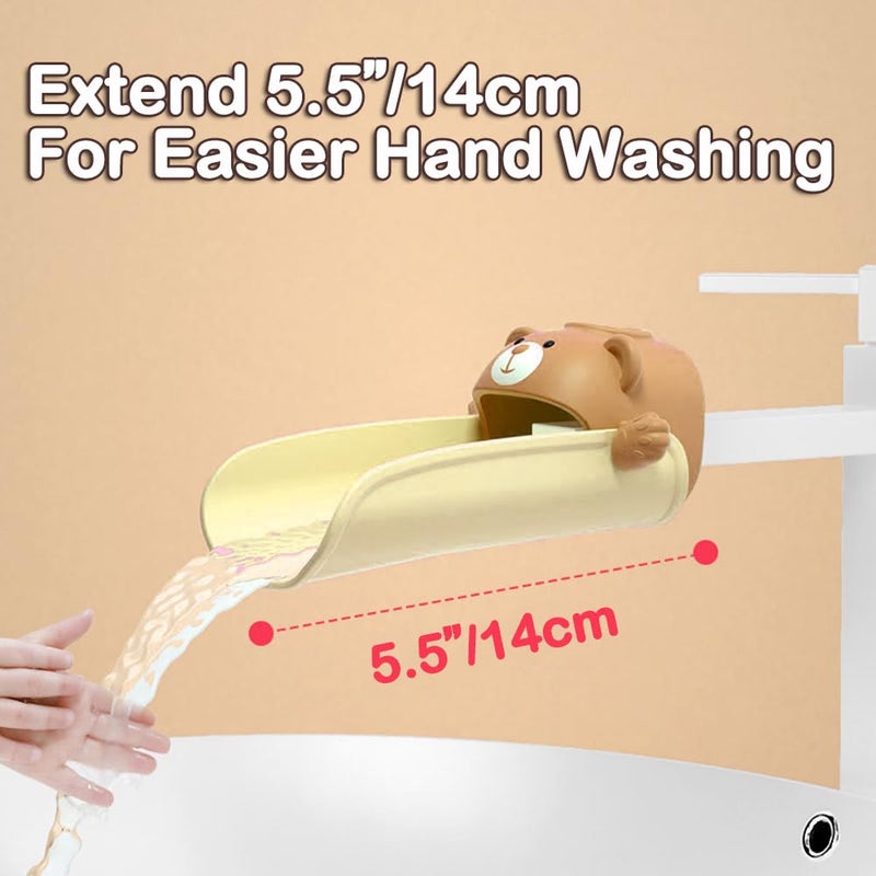 DLUCKY Faucet Extender for Sink Easy Use Sink Faucet Extenders with Temperature Sensitive for Toddlers, Kids Hand Washing Faucet Extension for Bathroom Sink, Kitchen, Brown - Image 3