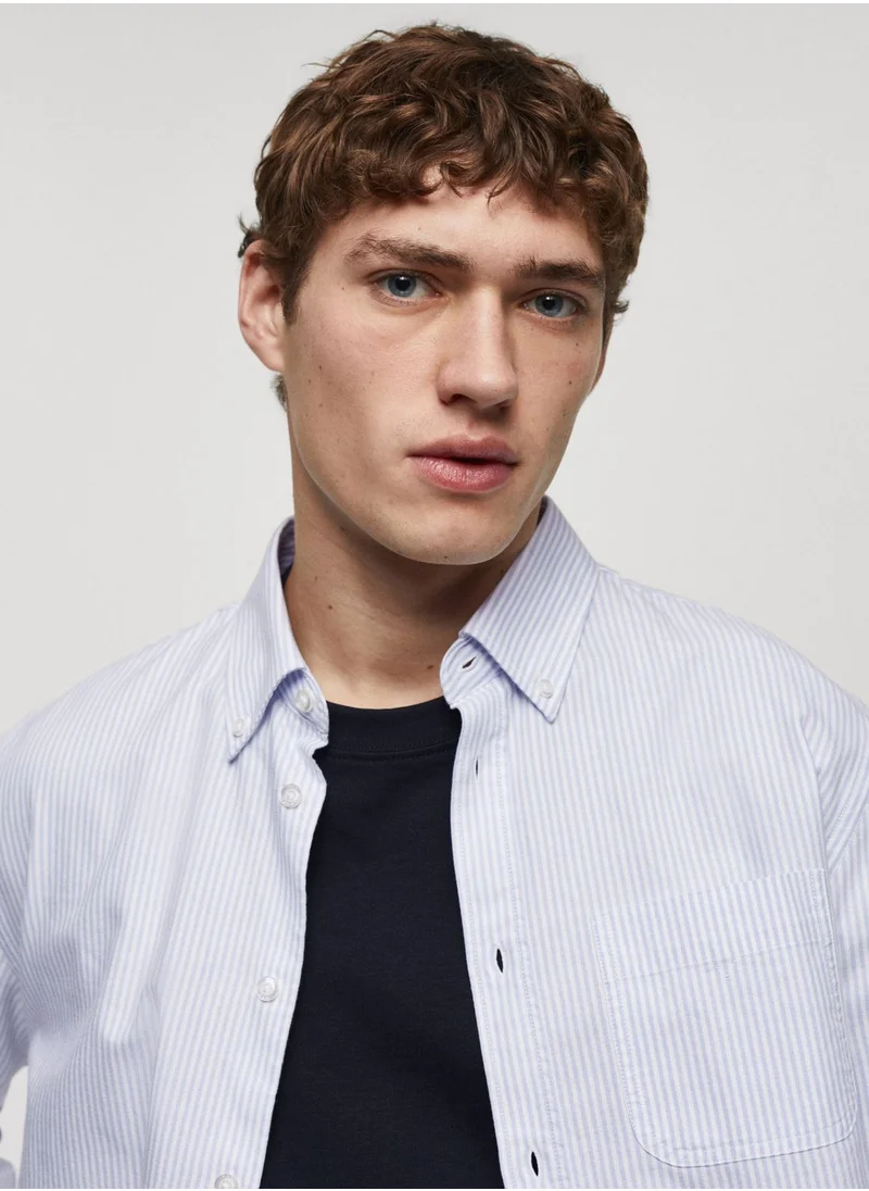 Mango Man Striped Regular Fit Shirt