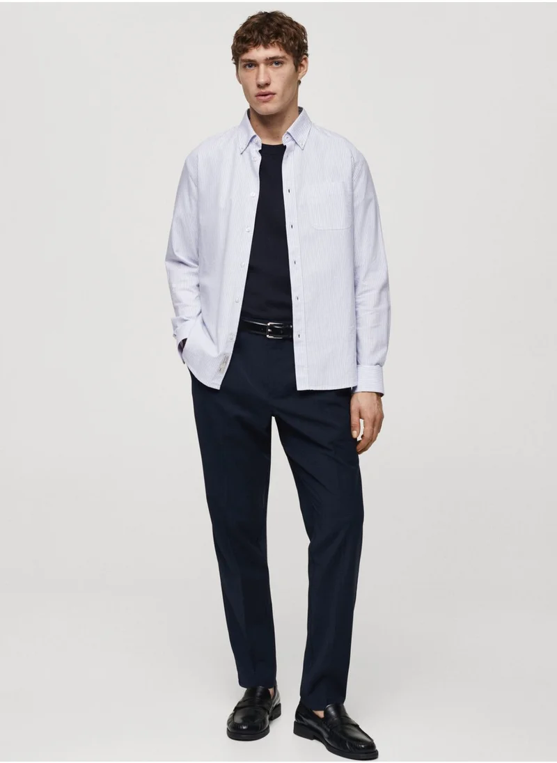 Mango Man Striped Regular Fit Shirt
