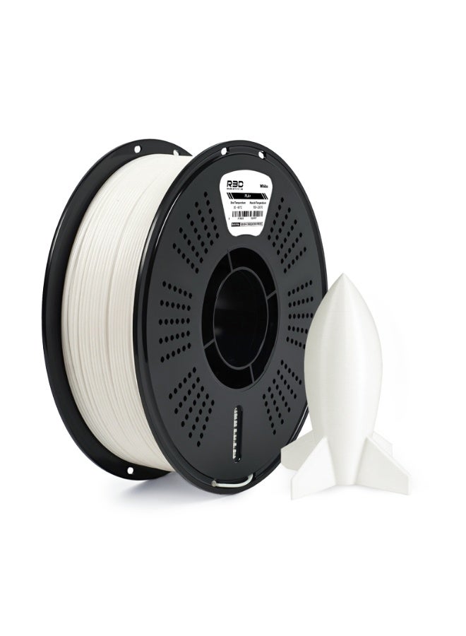 R3D PLA+ 3D Printer Filament White 1.75mm, 0-370 mm/s High-Speed Printing, Dimensional Accuracy +/- 0.02mm, 1KG (2.2lbs) Plastic Spool 3D Printing Filament - Image 1