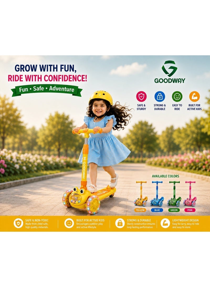 جوود واي Goodway- سكوتر للأطفال مزود بمصابيح LED و4 ارتفاعات قابلة للتعديل - Image 1