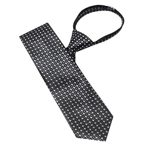 LEONARDI Men’s Formal Zipper tie | Handmade | Microfiber | Standard Size | Premium fabric | Superior Zip | Packaging - Folder | Colour - BLACK (Set of 1) - Image 1