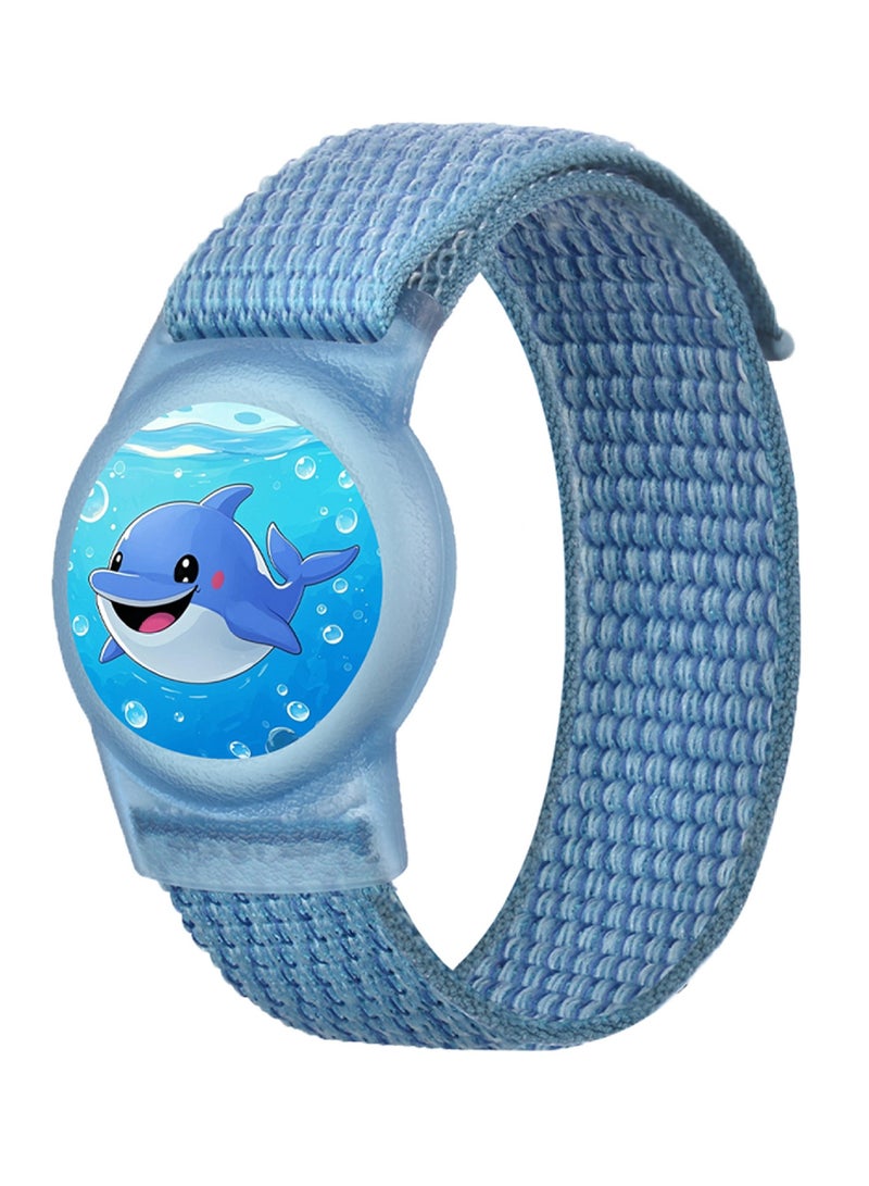 Carton Airtag Bracelet for Kids, Apple Air Tag Protective Cover with Nylon Wristband, Waterproof full cover Airtag Trackers Case Cover Elastic Watch Band for Toddlers Girls Boys Elders - Image 1
