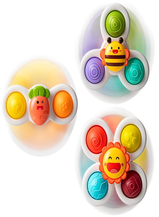 TOHIBEE 3PCS Suction Cup Spinner Toys for 1-2 Year Old Boys Spinning Toys Sensory Toys for Toddlers 1-3 Gifts for 1 Year Old Girls - Image 1