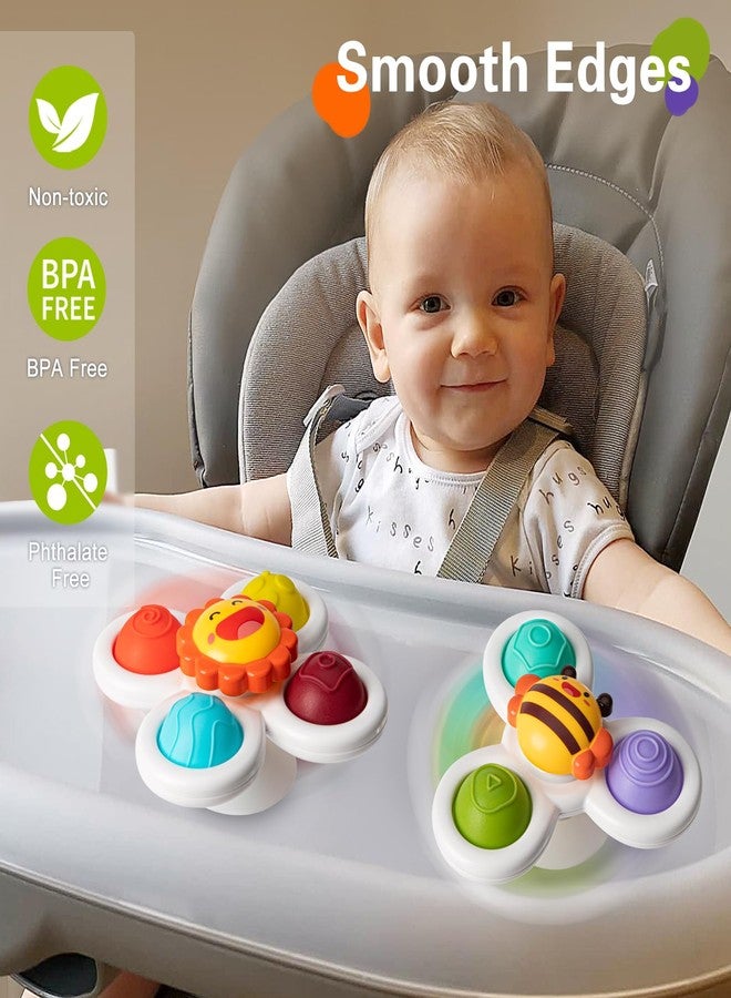 TOHIBEE 3PCS Suction Cup Spinner Toys for 1-2 Year Old Boys Spinning Toys Sensory Toys for Toddlers 1-3 Gifts for 1 Year Old Girls - Image 2