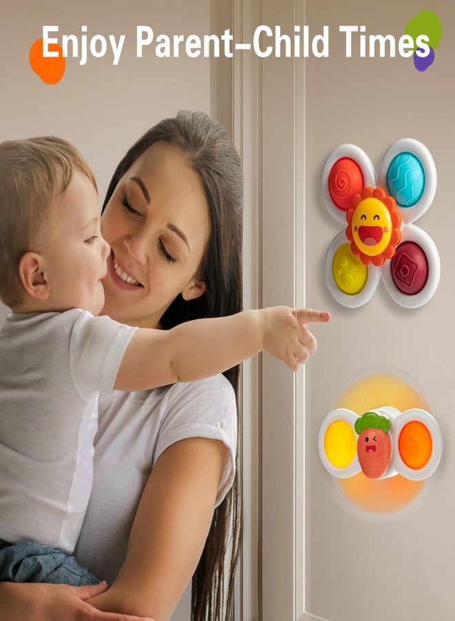 TOHIBEE 3PCS Suction Cup Spinner Toys for 1-2 Year Old Boys Spinning Toys Sensory Toys for Toddlers 1-3 Gifts for 1 Year Old Girls - Image 4