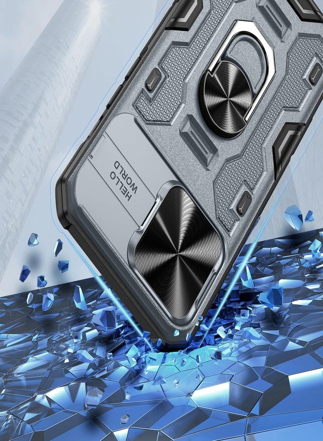 VEGO for iPhone 14 Pro Max Case, Slide Camera Cover & Belt Clip Holster & Magnetic 360°Ring Kickstand Military Grade Heavy Duty Protection Cover for iPhone 14 Pro Max 6.7"- Dark Grey - Image 5