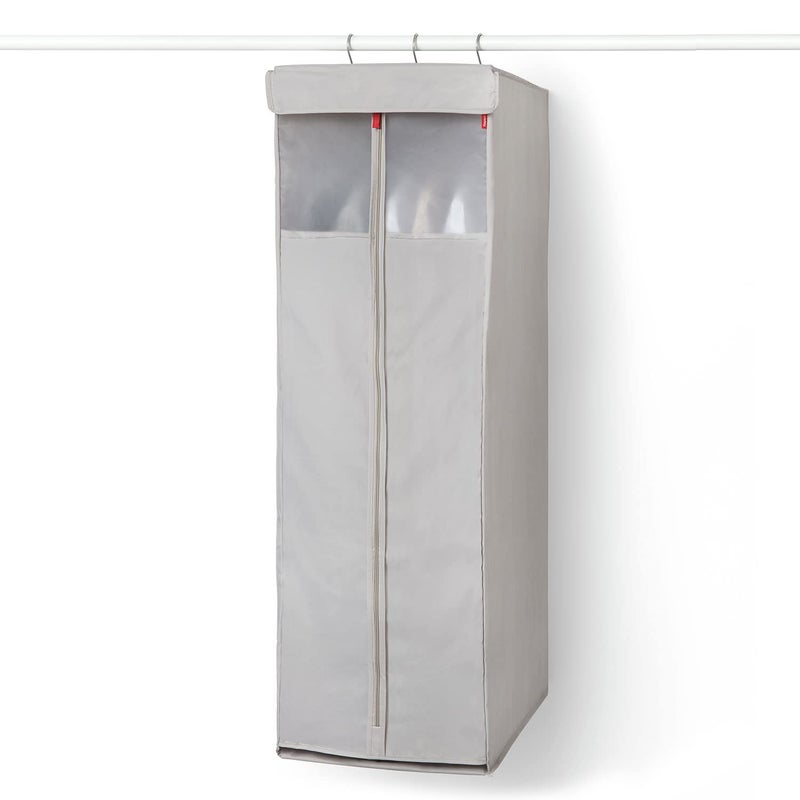 Rayen Hanging Wardrobe | with Zip | Premium Range | Breathable | For Hangers | 125 x 50 x 40 cm, Grey, Measurements: 125 x 50 x 40 cm - Image 1
