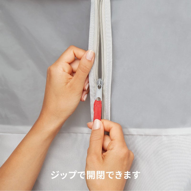 Rayen Hanging Wardrobe | with Zip | Premium Range | Breathable | For Hangers | 125 x 50 x 40 cm, Grey, Measurements: 125 x 50 x 40 cm - Image 5