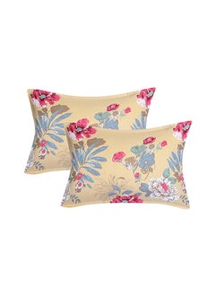 Status Contract Spring Summer Collection-Cotton Rich Double Bedsheet with 2 Pillow Covers for Bed Room, Home, Hotel-120 GSM, Red Rose-Yellow, 210 X 215 Cm  - Image 3