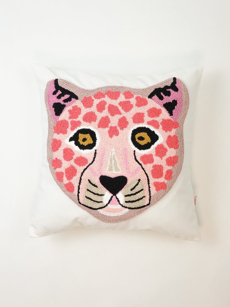 Galia Tasarım Galia Design Pink Leopard Punch Cushion Cover  - Image 1