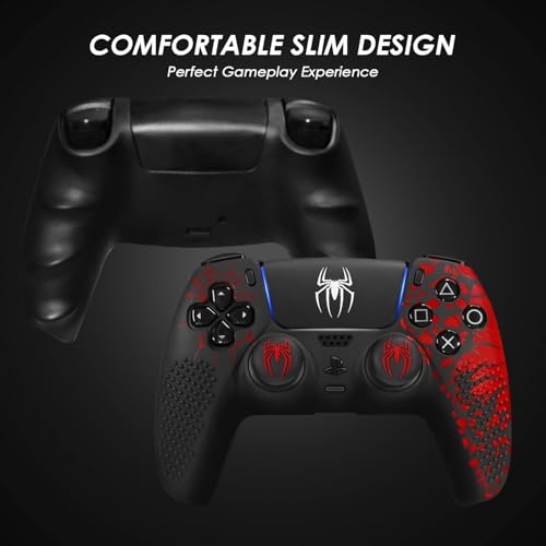 EDNITA Controller Cover for PS5 Silicone Skin, Controller Accessories, Non-Slip PS 5 Case with Thumb Grip Caps, Touch Pad Sticker and Cover Wrap Stickers (Pack of-1) - Image 2