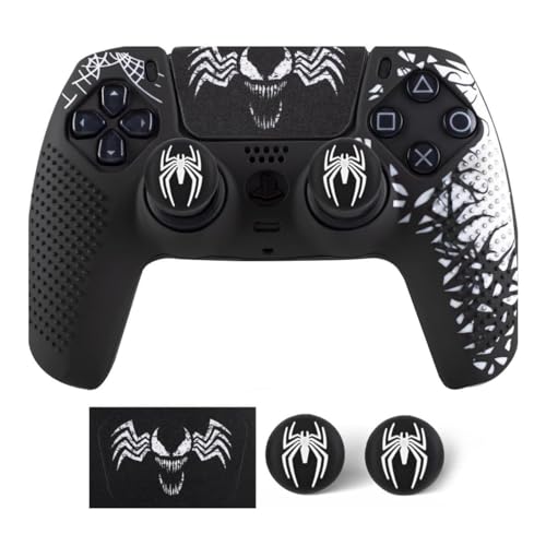 EDNITA Controller Cover for PS5 Silicone Skin, Controller Accessories, Non-Slip PS 5 Case with Thumb Grip Caps, Touch Pad Sticker and Cover Wrap Stickers (Pack of-1) - Image 1
