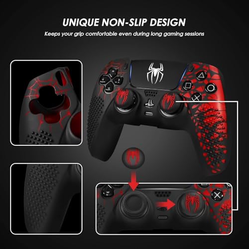 EDNITA Controller Cover for PS5 Silicone Skin, Controller Accessories, Non-Slip PS 5 Case with Thumb Grip Caps, Touch Pad Sticker and Cover Wrap Stickers (Pack of-1) - Image 5