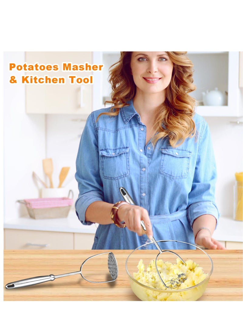 Excefore Heavy Duty Stainless Steel Potato Masher, Professional Integrated Masher Kitchen Tool & Food Masher Potato Smasher, with Long Handle, Perfect for Bean, Vegetable, Fruits, Avocado, Meat - Image 3