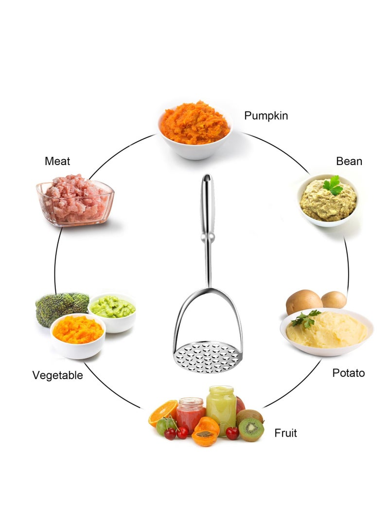 Excefore Heavy Duty Stainless Steel Potato Masher, Professional Integrated Masher Kitchen Tool & Food Masher Potato Smasher, with Long Handle, Perfect for Bean, Vegetable, Fruits, Avocado, Meat - Image 4