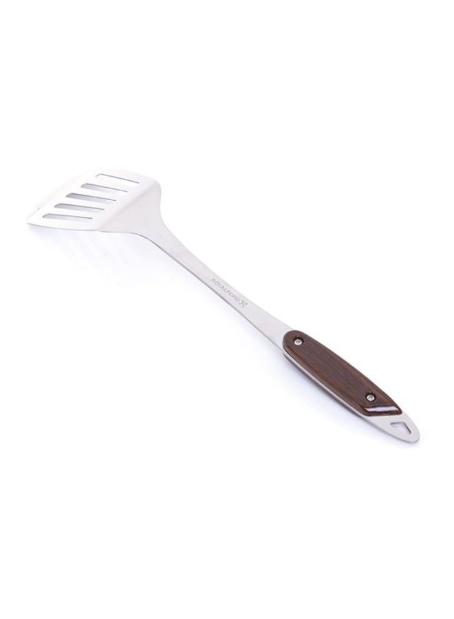 Royalford Steel Slotted Turner Silver/Brown - Image 2