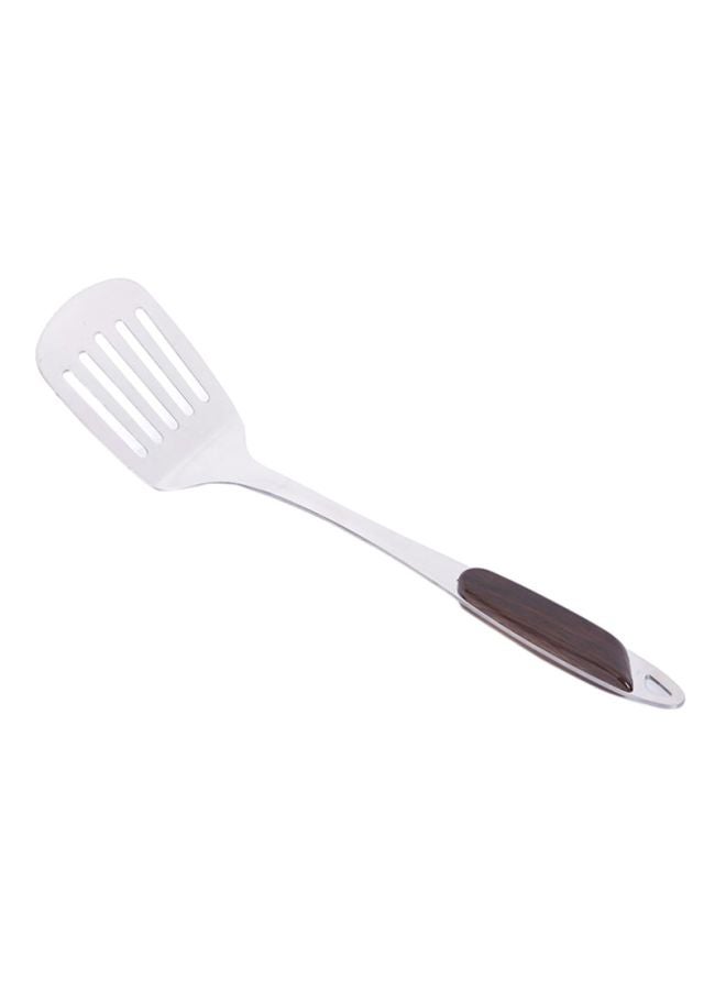 Royalford Steel Slotted Turner Silver/Brown - Image 1