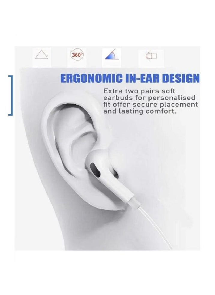 SmarTLink - Wired Stereo Earphones with Lightning Connector & Mic (White)Plug For iPhone with a tangle-resistant cable - Image 1
