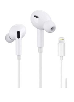 Wired Stereo Earphones with Lightning Connector & Mic (White)Plug For iPhone with a tangle-resistant cable