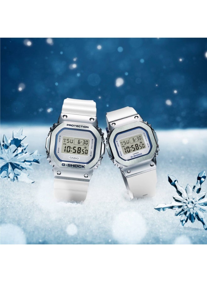 Casio G-Shock GM-5600LC-7DR Men’s Digital Watch, Metal Bezel Square, White Resin Strap with Navy Accents, Shock Resistant, 200m Water Resistance - Image 5