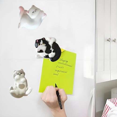 XFSAFDM 6PCS Stylish Fridge Magnets, Cat Themed Decorative Magnets for Refrigerator, Perfect for Kitchen Decor, Office, Gift (Multicolored) - Image 4